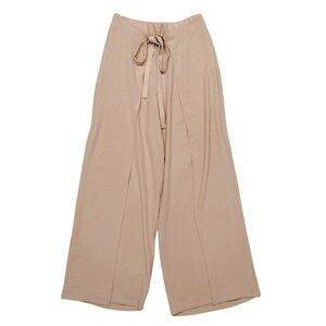 Zara Dusty Rose Tie Front Split Wide Leg‎ Pants Sz M